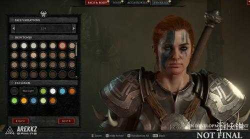 《暗黑破坏神4》测试玩家曝光野蛮人 法师捏人画面!