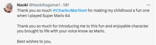查尔斯不再担任马里奥配音 粉丝:一个时代的终结