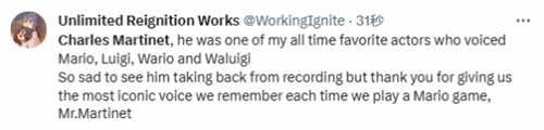 查尔斯不再担任马里奥配音 粉丝:一个时代的终结