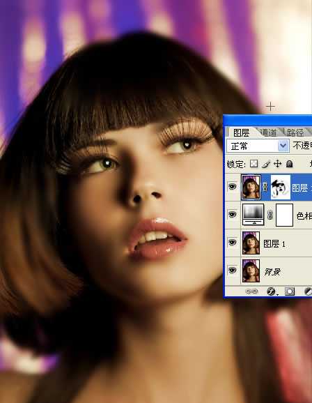 PS为人物美女照片添加梦幻星光光线